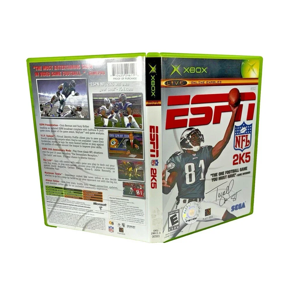 ESPN NFL 2K5 Microsoft Xbox SEGA 2004 Complete with Manual Tested